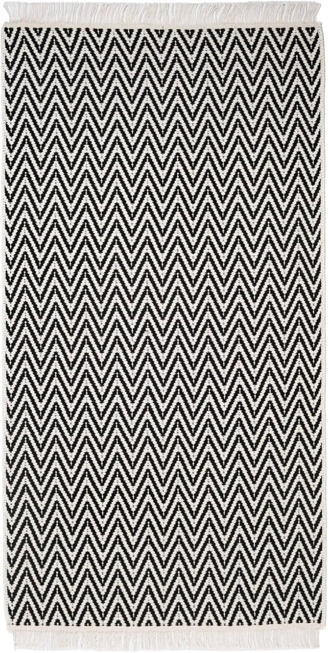 Kilim Teppich schwarz 80cm x 150cm