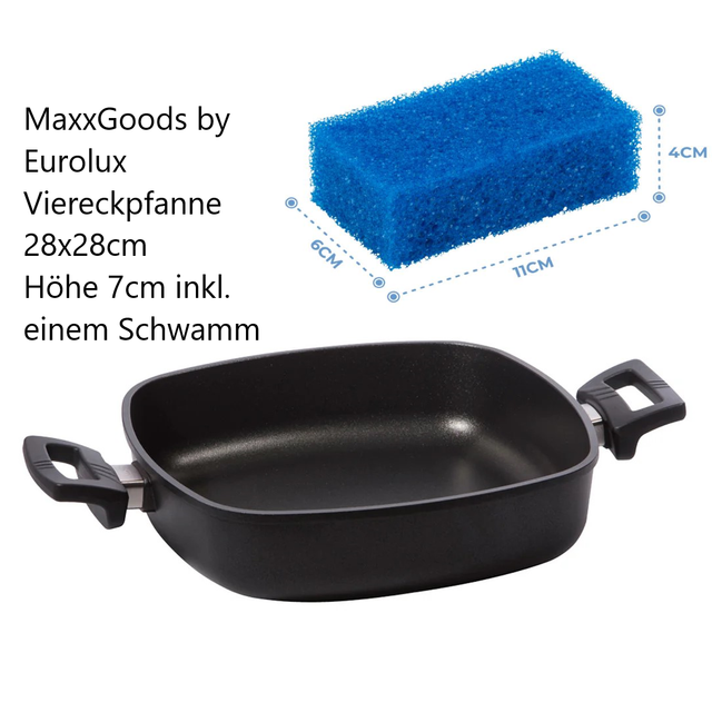 Angebot Eurolux by MaxxGoods Kasserolle Eckig 28x28cm Höhe 7cm für alle Herdarten