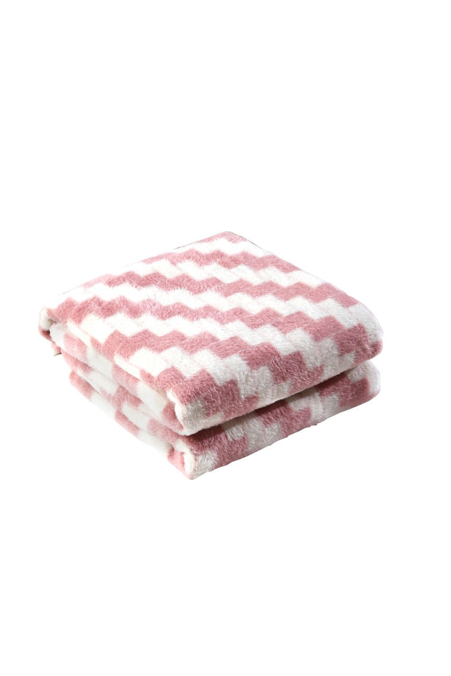 Kuscheldecke rosa weiß 200x220cm