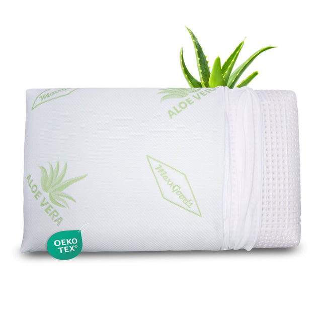 NEU!!! MaxxGoods orthopädisches Nackenstützkissen mit einem Kissenbezug im AloeVera-MaxxGoods Design