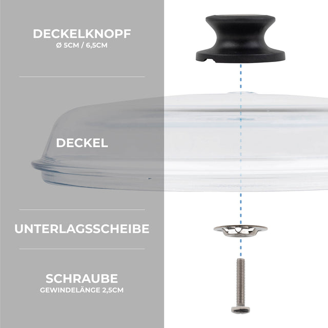 Vollglasdeckel eckig Hitzebeständig 260°C