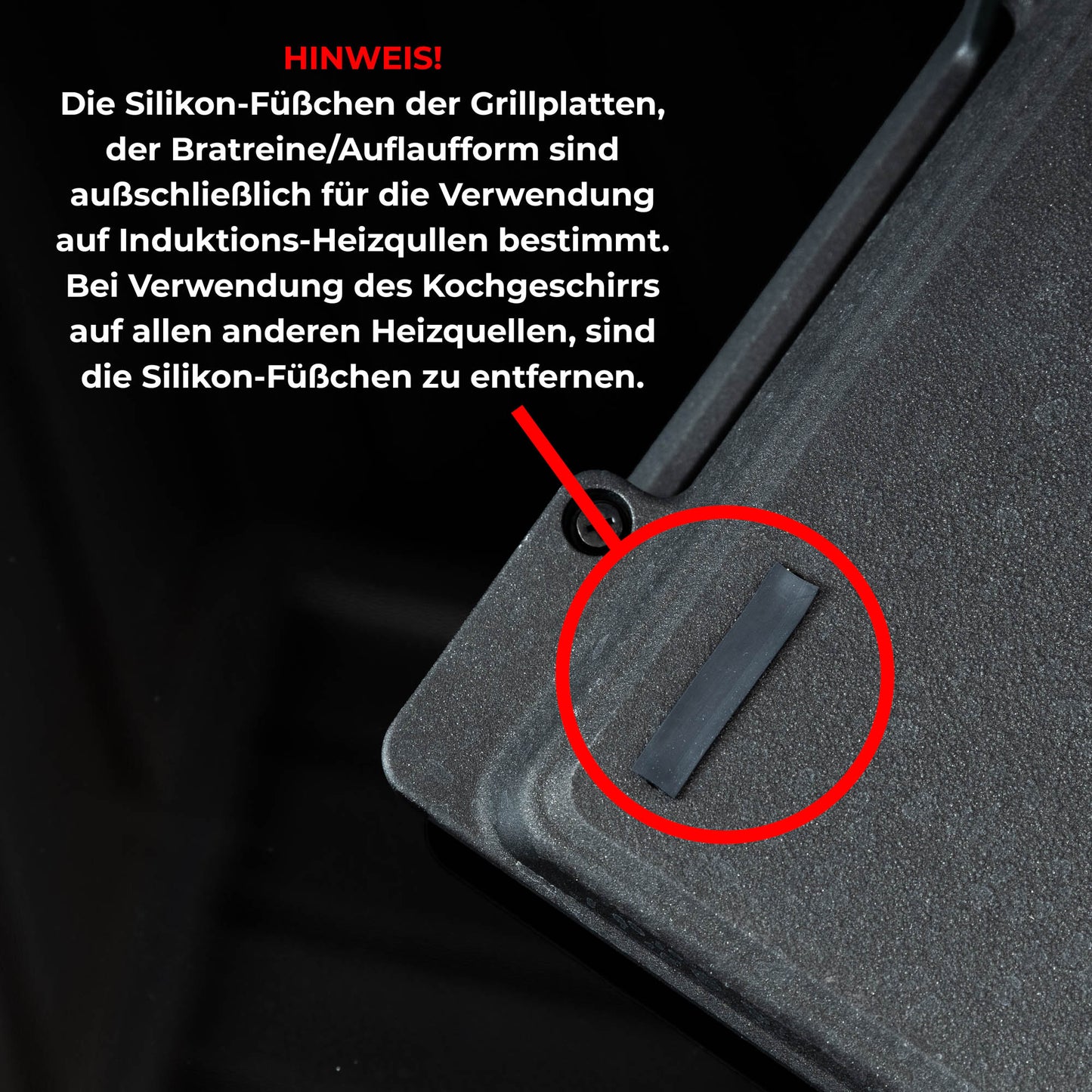 Angebot!! Grillplatte halb glatt, halb gerippt mit Silikonfüsschen