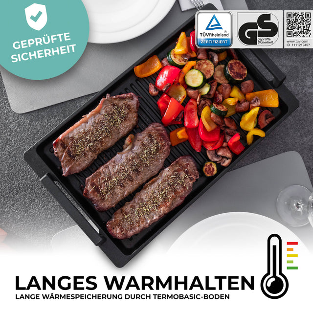 ANGEBOT !!! Grillplatte mit Seitengriffe inkl. 4 Ersatz-Silikonfüsschen