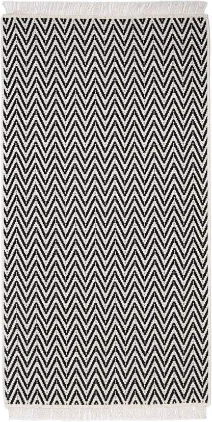 Kilim Teppich schwarz 80cm x 150cm