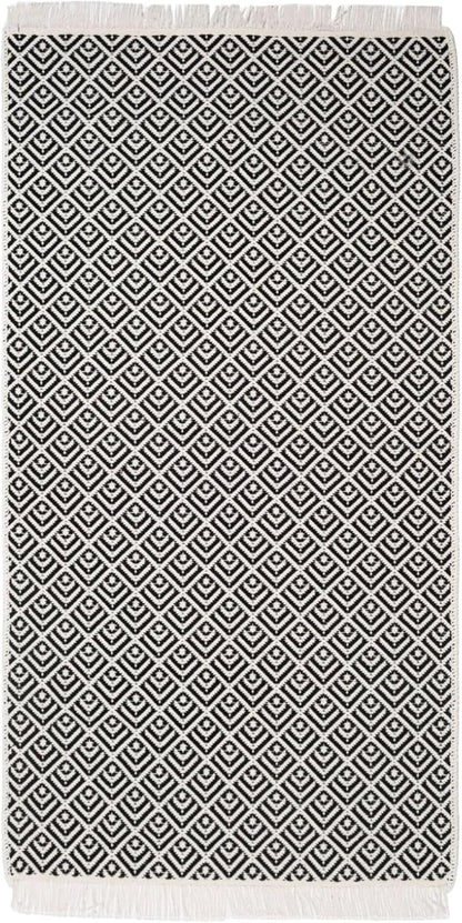 Kilim Teppich schwarz 80cm x 150cm