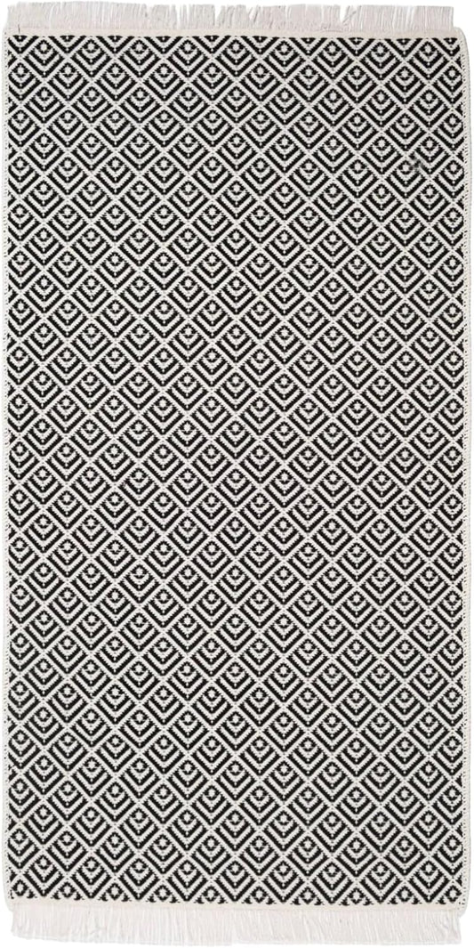 Kilim Teppich schwarz 80cm x 150cm