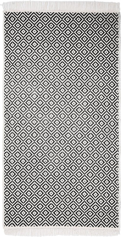 Kilim Teppich schwarz 80cm x 150cm