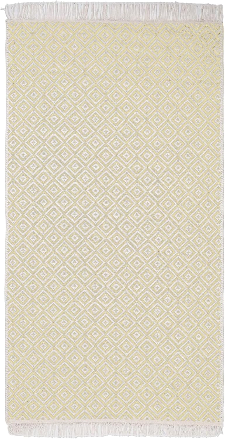 Kilim Teppich gelb 80cm x 150cm