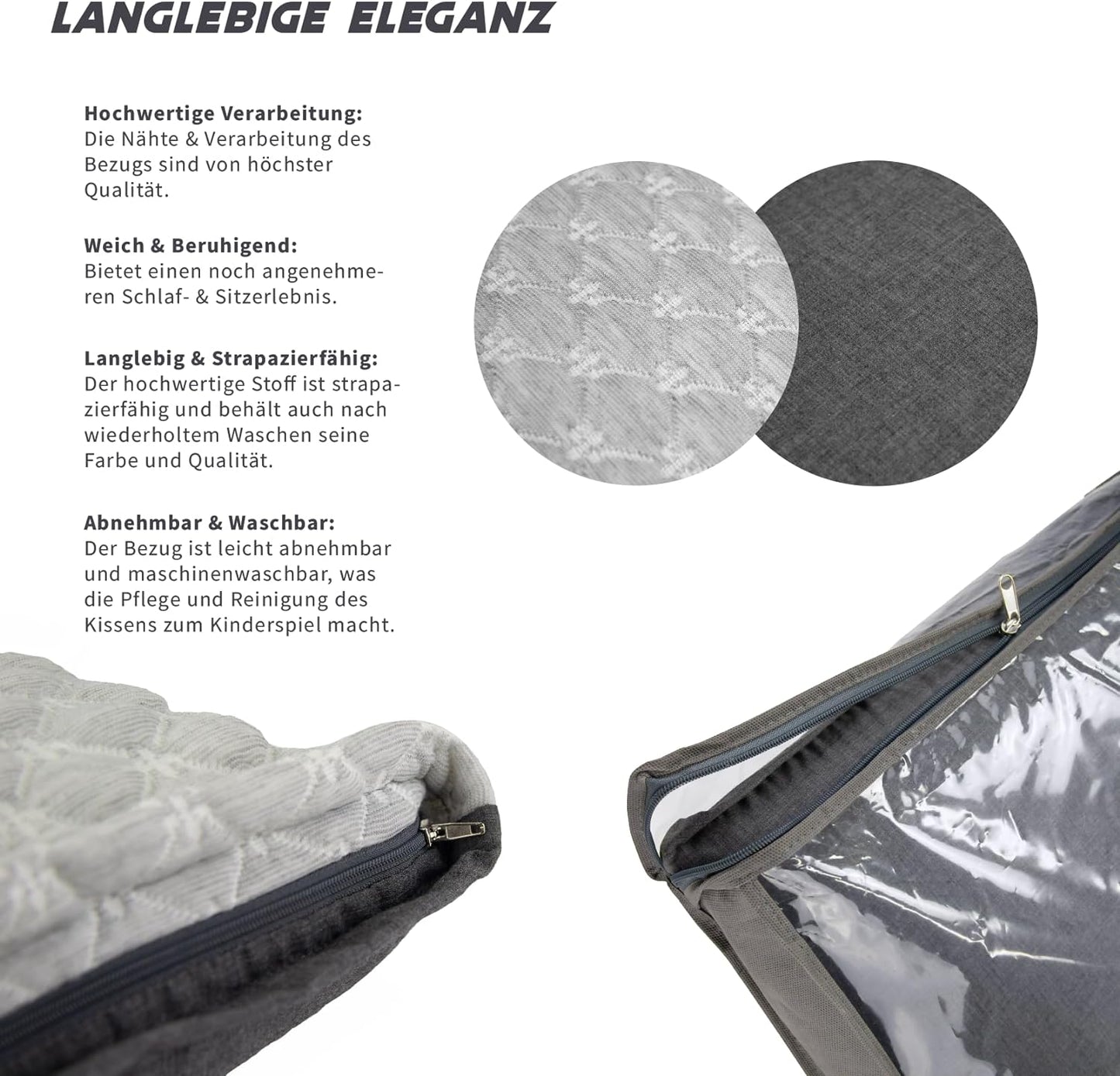 MaxxGoods Multifunktion Klappkissen, aus Polyurethan Schaumstoff & 100% Baumwollbezug, Stuhlkissen, Kissen für Sitzposition, Liegepositionen für Schlafzimmer, Wohnzimmer und Büro (73 x 43 x 13,8 cm)