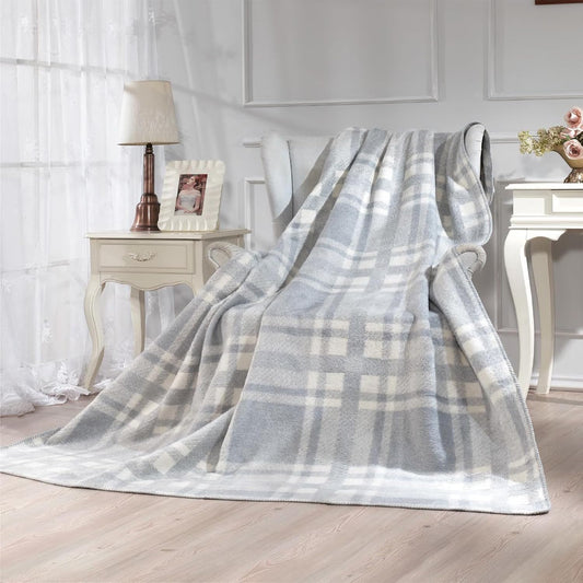 Kuscheldecke Grau/Weiß 150x200 cm