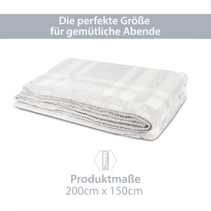 Kuscheldecke Grau/Weiß 150x200 cm