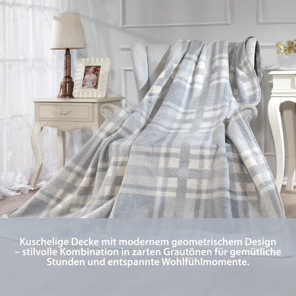 Kuscheldecke Grau/Weiß 150x200 cm