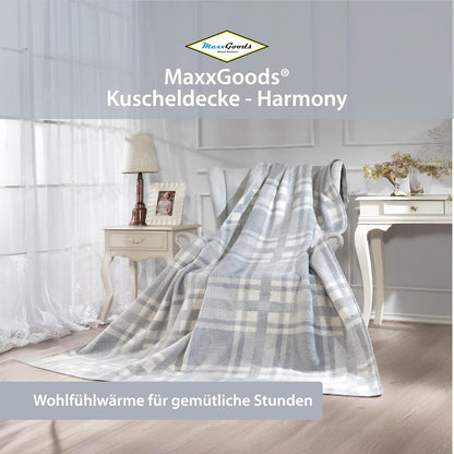 Kuscheldecke Grau/Weiß 150x200 cm