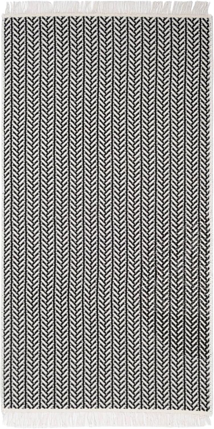 Kilim Teppich schwarz 80cm x 150cm