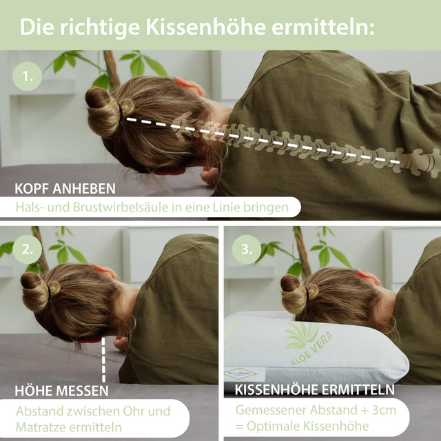 NEU!!! MaxxGoods orthopädisches Nackenstützkissen mit einem Kissenbezug im AloeVera-MaxxGoods Design