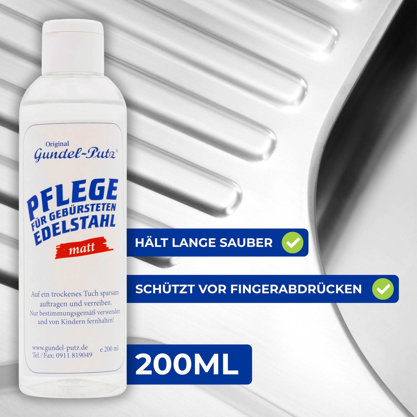 Gundel-Putz Pflege für gebürsteten Edelstahl