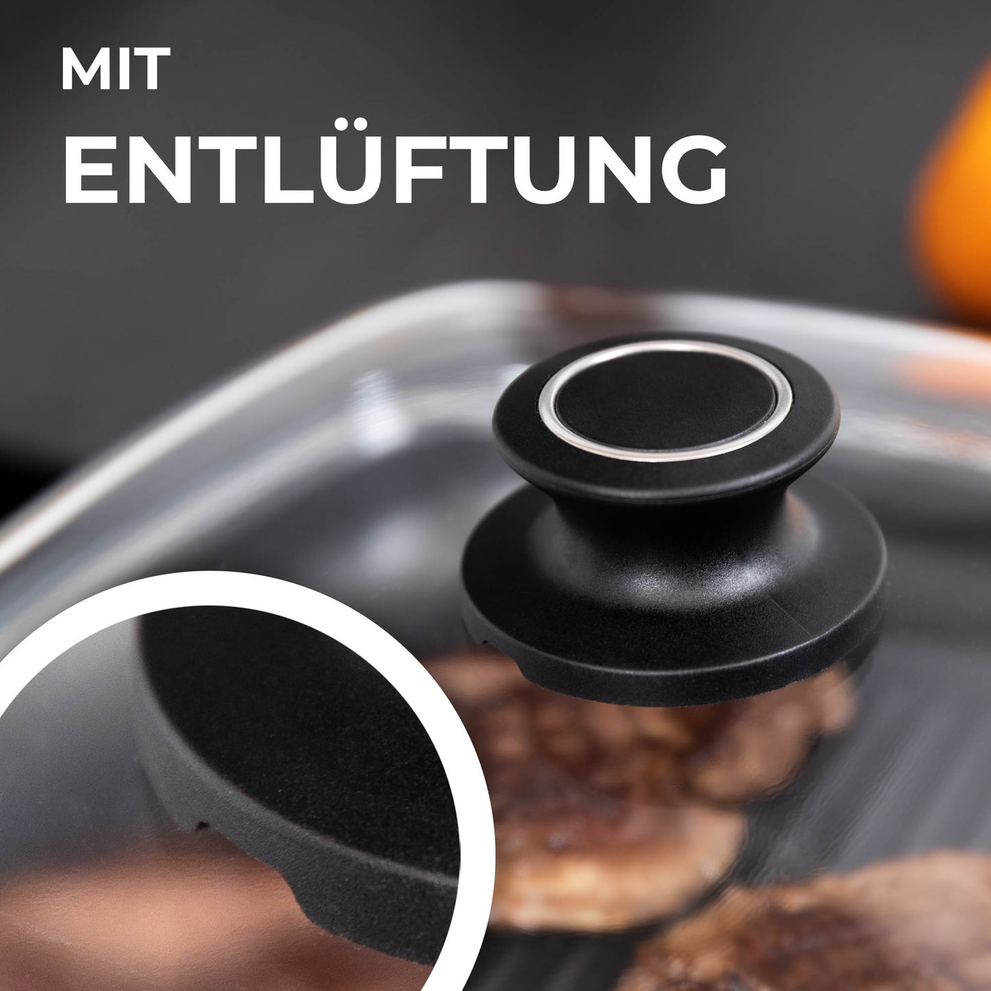 Vollglasdeckel eckig Hitzebeständig 260°C