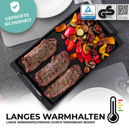 ANGEBOT !!! Grillplatte mit Seitengriffe und Silikonfüsschen